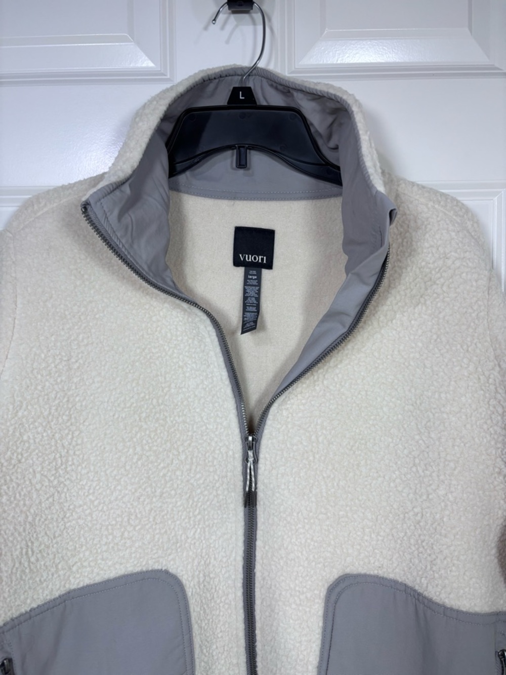 Vuori Alpine Sherpa Jacket Women’s L Cream Gray - Picture 4 of 8